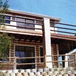 Front view overlooking a forest stream